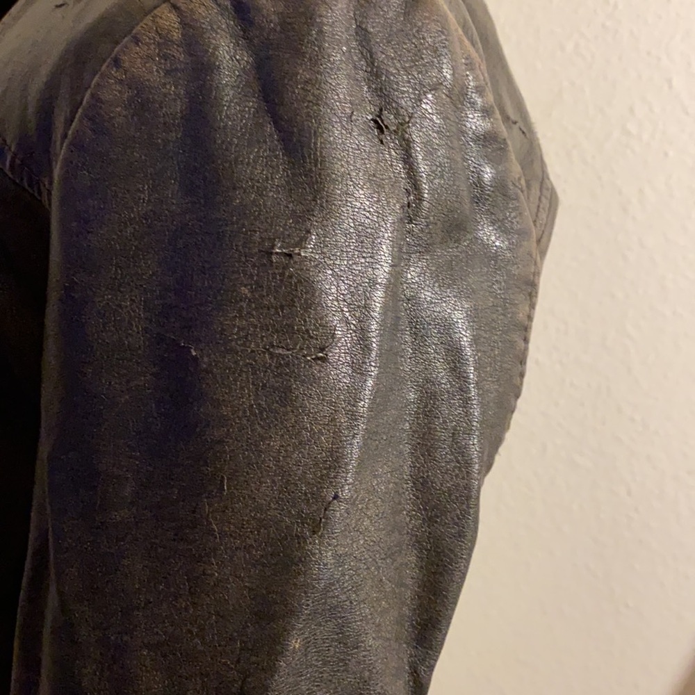 Express jacket faux leather worn coat XS​​ - Picture 8 of 11